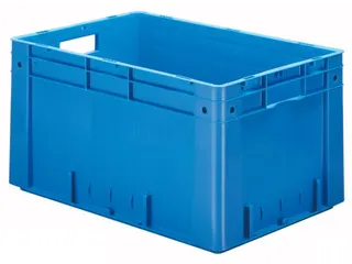 Euronorm Stapelkrat 320x600x400mm 60l Wanden/Bodem Gesloten Blauw - 1