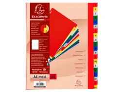 Bedrukte tabbladen alfabetisch PP 12/100ste 20-delig A4 Maxi Assorti