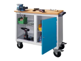 werkbank,verrijdbaar,HxBxD 915x1090x600mm,RAL7035,front RAL5010 - 3