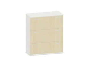 hangmappenkast 1150x1000x430mm 3hangmappenframes Wit + Esdoorn - 1