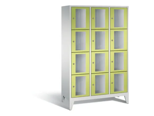 Lockerkast 1850x1200x500mm 3x4 vakken Cilinderslot Poten, RDS1108060