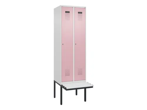locker met bank,HxBxD 2120x600x815mm,2vak,vak B 300mm,cilinderslot