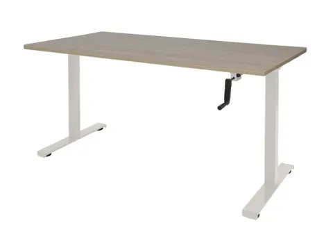 Dextro Slinger Bureau Zit-sta T-poot 140x80 Robson Eiken 25mm Wit