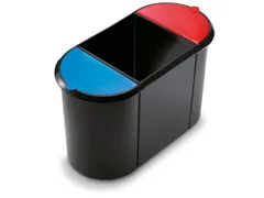 afvalverzamelaar,2x9l/1x20l,HxBxD 348x555x280mm,romp PP zwart