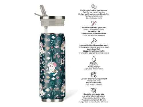 Thermosbeker Les Artistes Paris blik 500ml Unicorn met geïntegreerd r