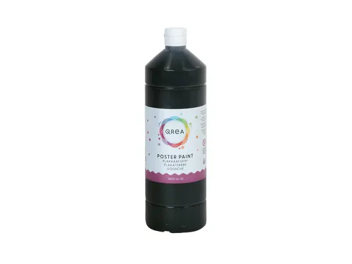Plakkaatverf Qrea zwart 1000ml