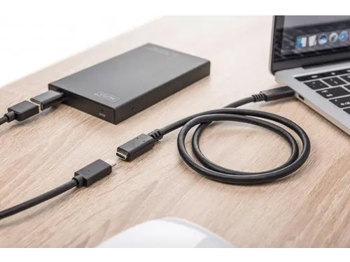 USB Type-C verlengkabel Type C St/Bu 2m 3A 480MB Versie 2.0 Zwart