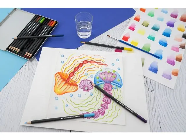Aquarelpotlood Eberhard Faber Artist color metaaletui a 12 stuks