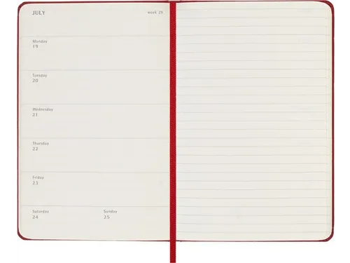 Agenda 2027 Moleskine 12M Weekly 7dag/1pagina pocket hc scarlet red