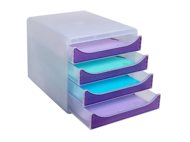 Ladenbox A4+ 4 Laden BIG-BOX Chromaline Transparant paars