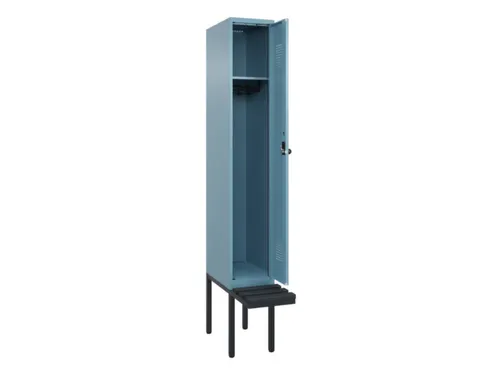 locker met bank,HxBxD 2120x300x815mm,1vak,vak B 300mm,draaigrendel