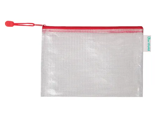 Opbergtas Tarifold met rits 235x165mm PVC rood