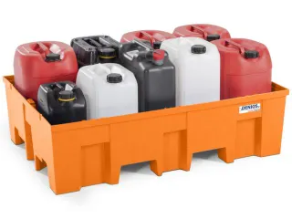 PE-opvangbak,v. 2x200l vat,opvangvol. 220l,HxBxD 350x865x1245mm - 2