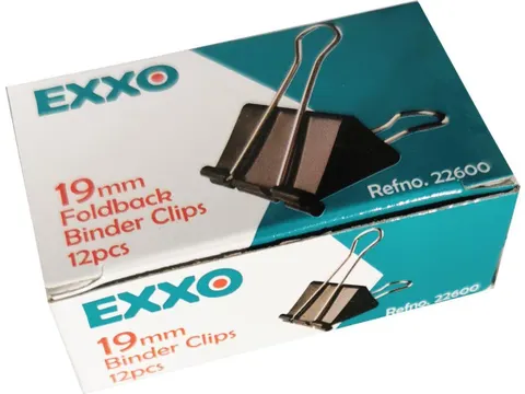Papierklem foldback 19mm pak van 12 stuks