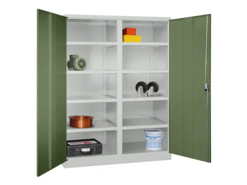 zwaarlastkast met openslaande deuren,RAL7035,front RAL6011