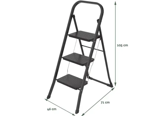 Huishoudtrap Metaal SL300 zwart 3 Treden