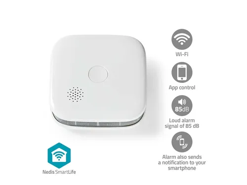 Rookmelder Nedis Smartlife Wifi 10 jaar sensor wit