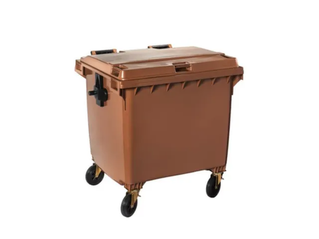 Contivia 4,vuilnisbak 4wielen 1100 L bruin