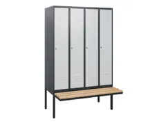 locker met bank,HxBxD 1950x1200x815mm,4vak,vak B 300mm,cil.-slot