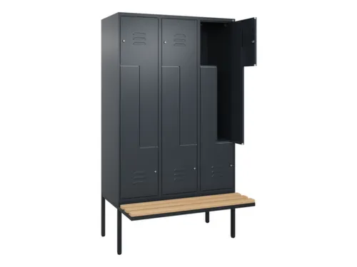 Z-garderobekast,HxBxD 2120x1200x815mm,6vak,vak B 400mm,cil.-slot