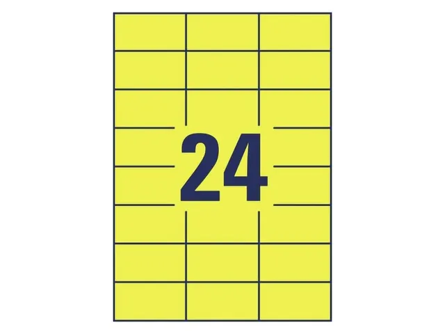 Etiquette résistante aux intempéries Avery 70x37mm jaune, boîte 20
