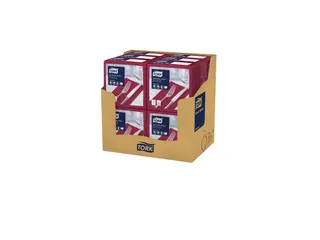 Tork 477618 Soft Dinnerservet Advanced Bordeaux 39x39cm 1/8 vouw - 2