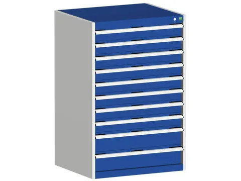 ladekast 1200x800x650mm 10laden zware lasten RAL7035 front RAL5010