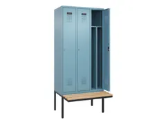 locker met bank,voor scheiding van kleding,HxBxD 2120x900x815mm,3vak