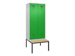 PBM-locker met bank,HxBxD 2120x800x815mm,2vak,vak B 400mm
