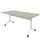 klaptafel,HxBxD 750x1600x800mm,hoekig,T-voet wit,ovale buis,blad beton