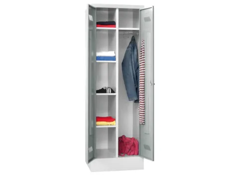 kleding-/wasgoedkast,HxBxD 1850x600x500mm,RAL7035,front RAL6011