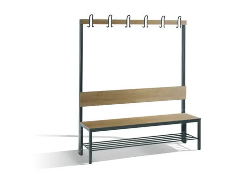 omkleedbank,HxLxD 1710x1500x407mm,HPL eiken-sereno,frame staal RAL7021