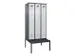 armoire vestiaire avec banc noir et blanc,HxlxP 2120x900x815mm