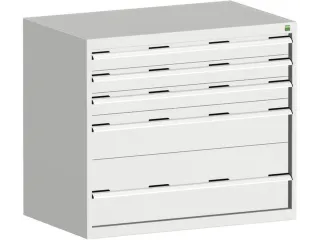 ladekast HxBxD 900x1050x650mm 5laden romp RAL7035 front RAL7035 - 1