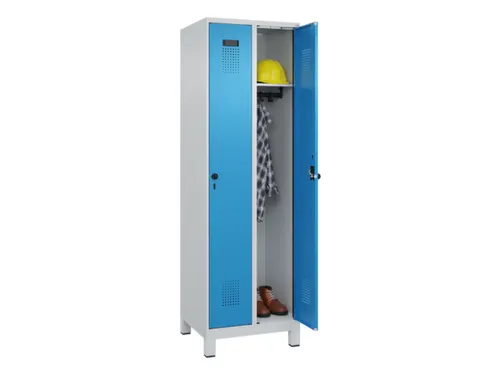 locker,HxBxD 1950x600x500mm,2vak,vak B 300mm,draaigrendel,voeten