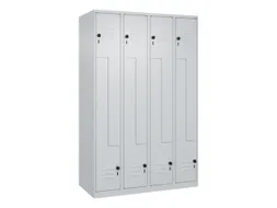 Z-garderobekast,HxBxD 1850x1200x500mm,vak B 150/300mm,draaigrendel