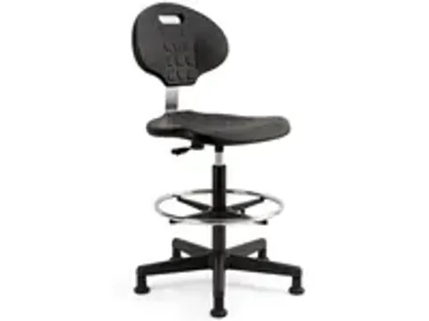 OUTLET Werkstoel Large Zwart met Glijders Ergonomisch & Stevig