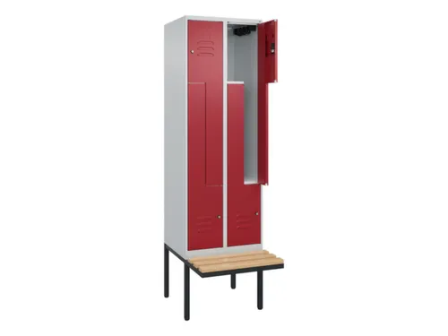 Z-garderobekast,HxBxD 2120x600x815mm,2vak,vak B 300mm,cil.-slot