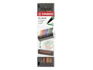 Viltstift STABILO Pen 68 Medium 1.0mm clickset à 10 kleuren - 1
