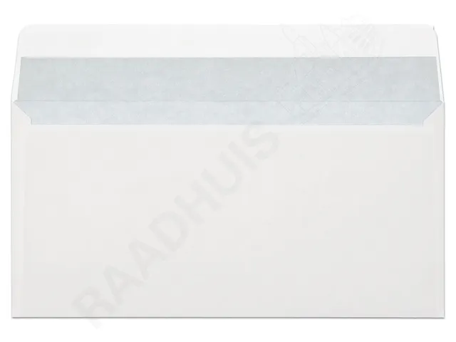 dienstenvelop Raadhuis 110x220mm DL (EA5/6) wit met plakstrip 500 stuk