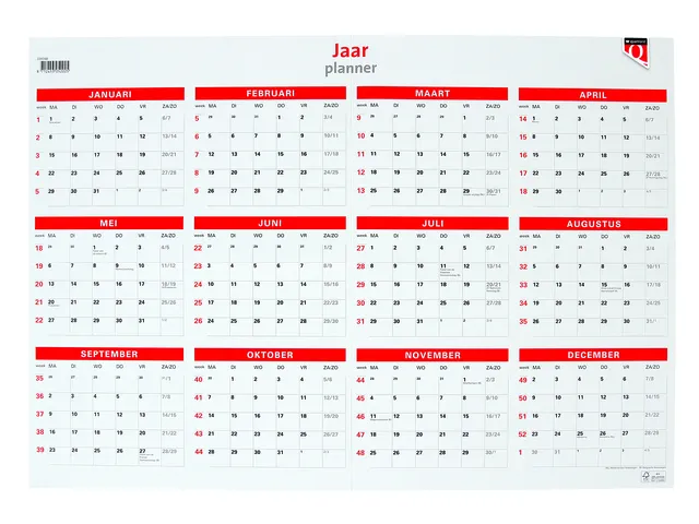 Jaarplankalender 2026 Quantore 48x68cm