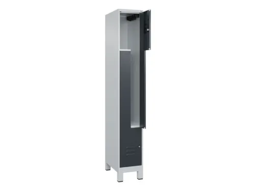 Z-garderobekast,HxBxD 1950x300x500mm,vak B 150/300mm,cil.-slot,voeten