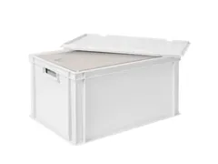 Euronorm-stapelbak,m. isoleerbox,HxLxB 320x600x400mm,65/35l,PP,wit