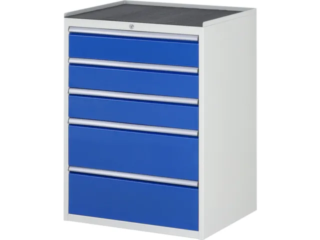 ladekast 1035x770x650mm 5laden cilinderslot RAL7035 RAL5010 metaal