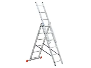 Multifunctionele Telescoopladder,3X6,Sporten,Aluminium - 1