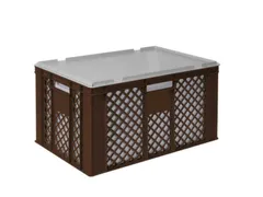 Euronorm-stapelbak,m. isoleerbox,HxLxB 320x600x400mm,63/35l,HDPE,bruin