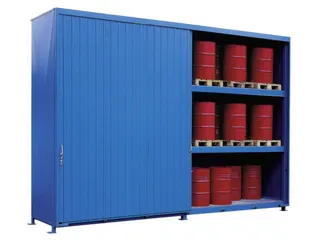 Stellingcontainer Gevaarlijke Stoffen Max. 60X200L Vaten Staand - 1