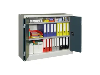 Vouwdeurkast 1000x1200x400mm 2legborden Verzinkt Ral7035 Front Ral7016 - 1