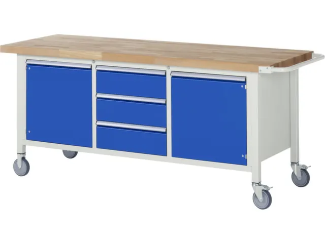 Werkbank Hxbxd 880x2000x700mm Beukenhouten 3laden 2 Kasten