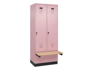 locker met bank,HxBxD 1950x800x815mm,2vak,vak B 400mm,draaigrendel - 2